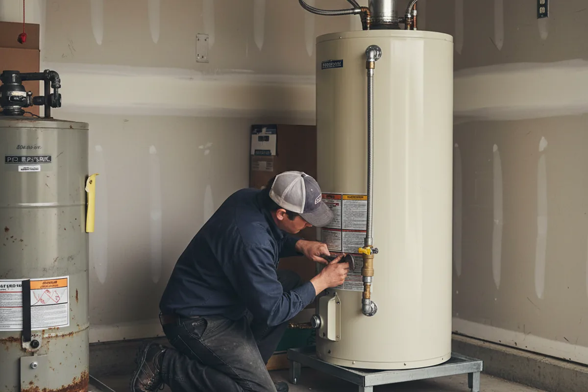 Water heater and shutoff valve replacement in Minden