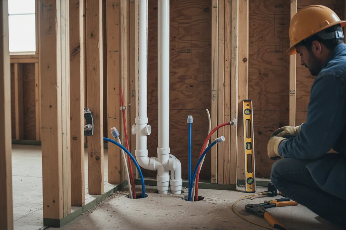 Drain and supply rough-in during Garbage Disposal Repair in Minden